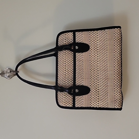 VTG MARLO Wicker Three Compartment Satchel Tote Bag - Picture 3 of 6